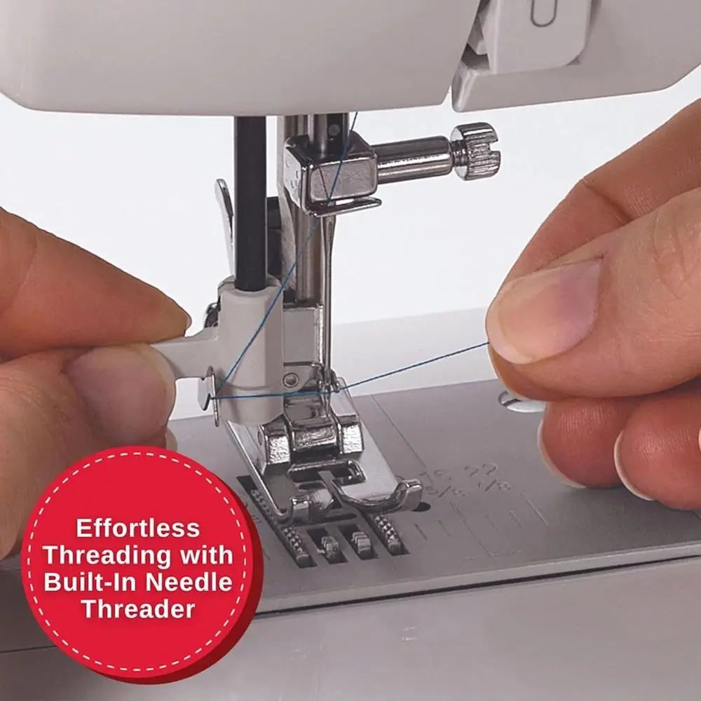 Powerful High-Speed Sewing Machine with 97 Stitches, Metal Frame, 1-Step Buttonhole, LED Light, Grey