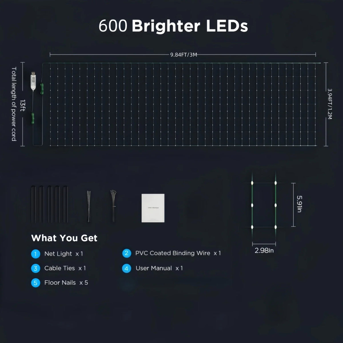 Smart Net Lights Outdoor, RGB&IC Lights with App/Remote Control.