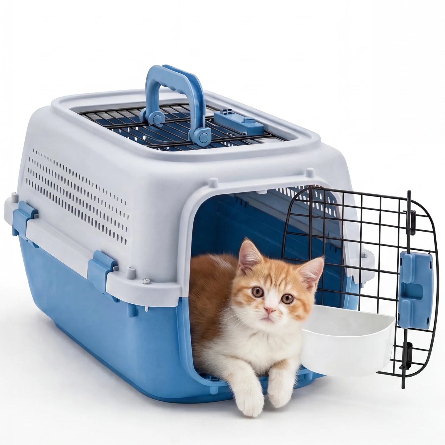 23Inch Pet Carrier for Small Dogs Cats Front Top Load Wire Door .