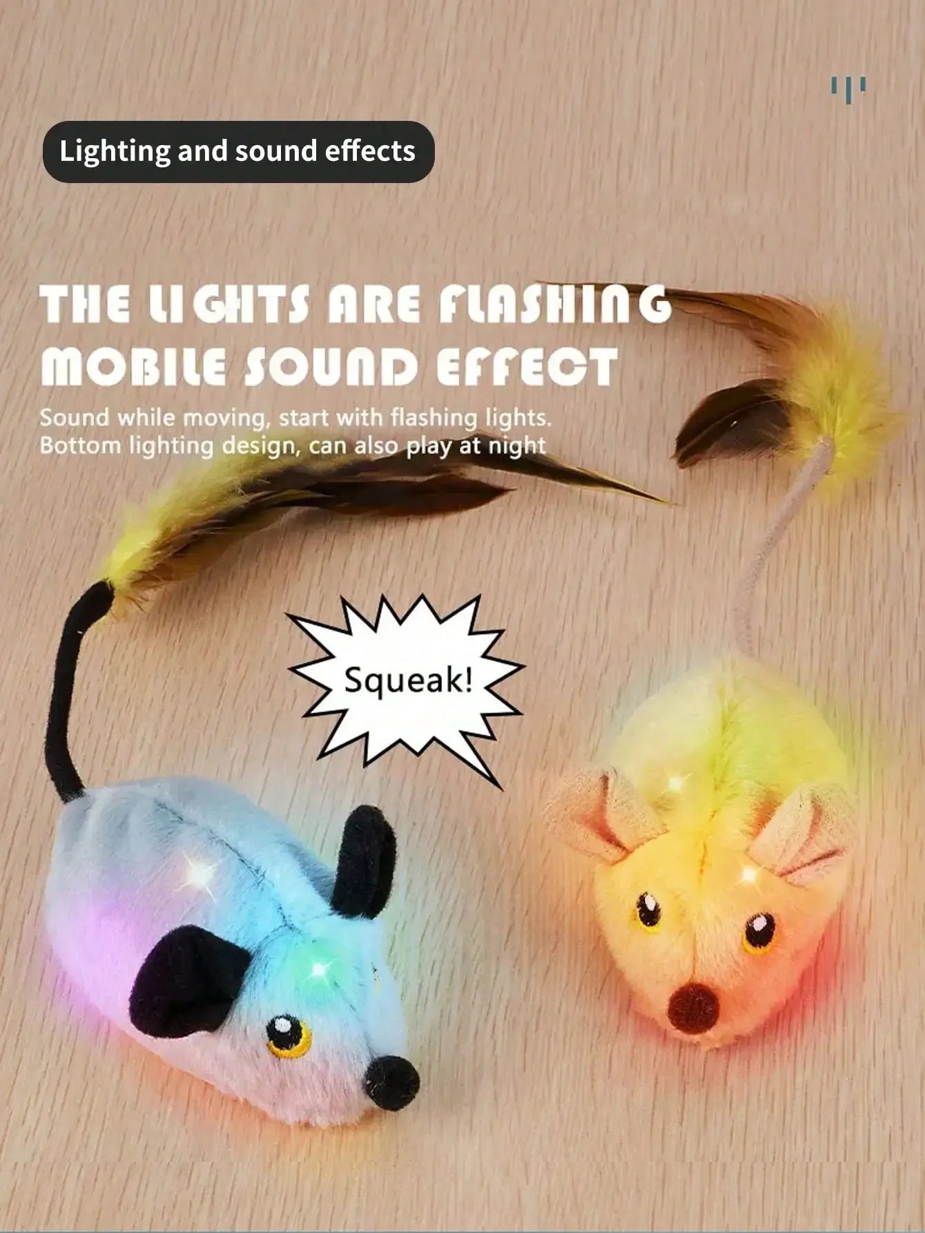 1pc Yellow Automatic Electric Mouse Toy Remote-Controlled