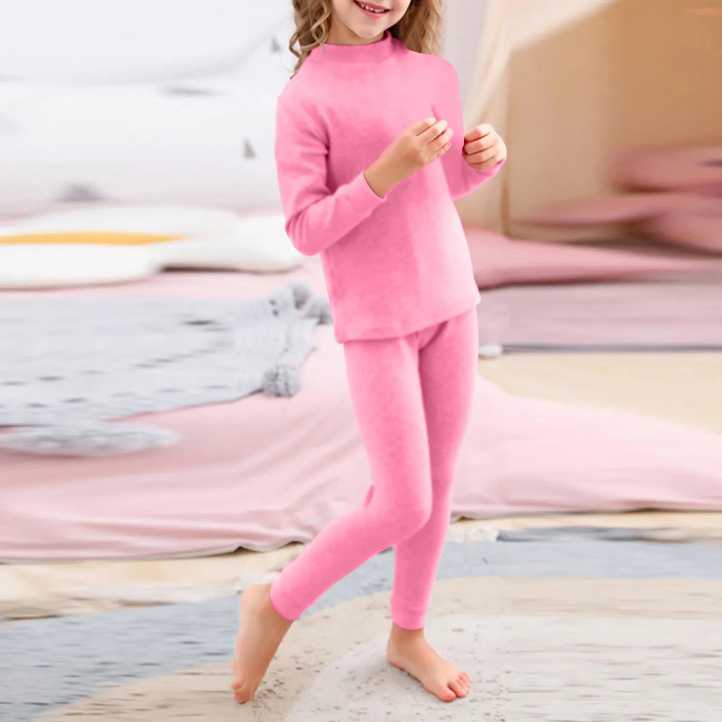 Unisex Solid Long Sleeve Warm Pullover Pajamas