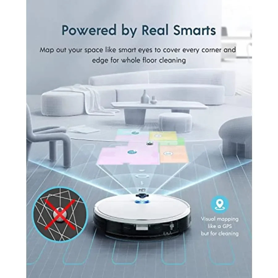 Vac Station Robot Vacuum and Mop for Home Use Plastic, Black Self-Emptying 3-in-1 Cleaner .