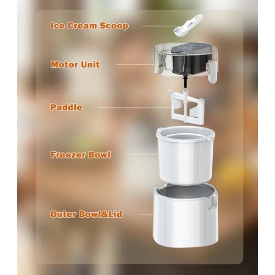 Ice Cream Maker Machine, 1.52 Quarts Ice Cream, Sorbet and Frozen Yogurt .