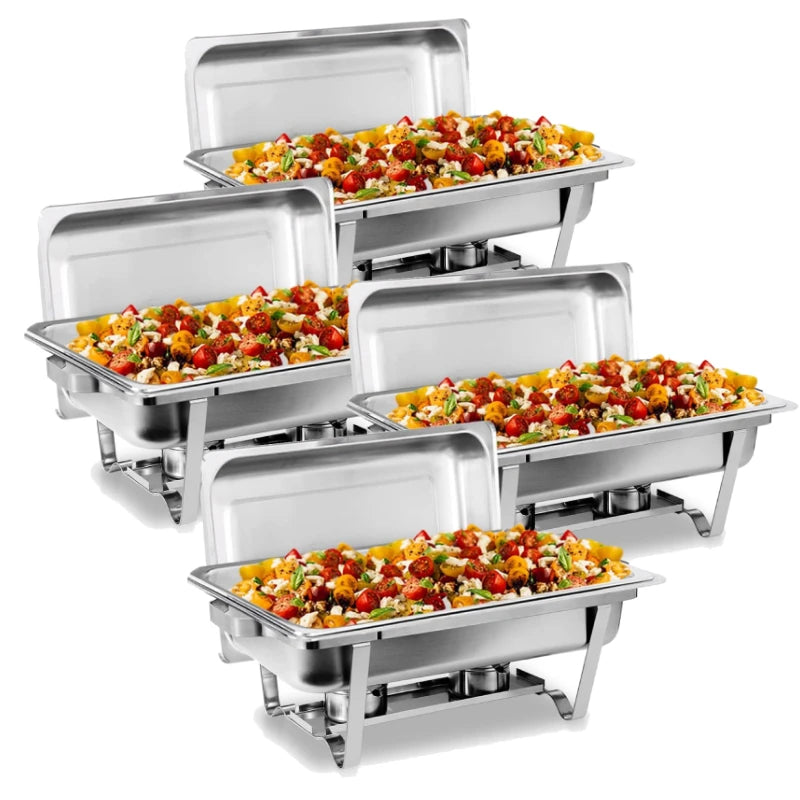 2/4/6 Pack 8QTChafing Dish Buffet Set Stainless Steel Food Warmer Kit with Lids Holders