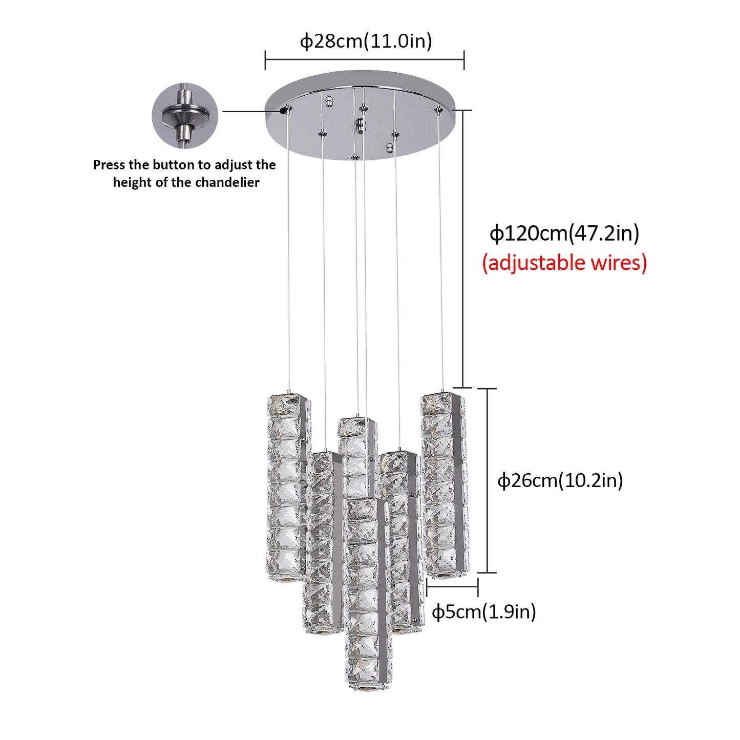 K9 Crystal Ceiling Lamp Indoor Led Chandelier