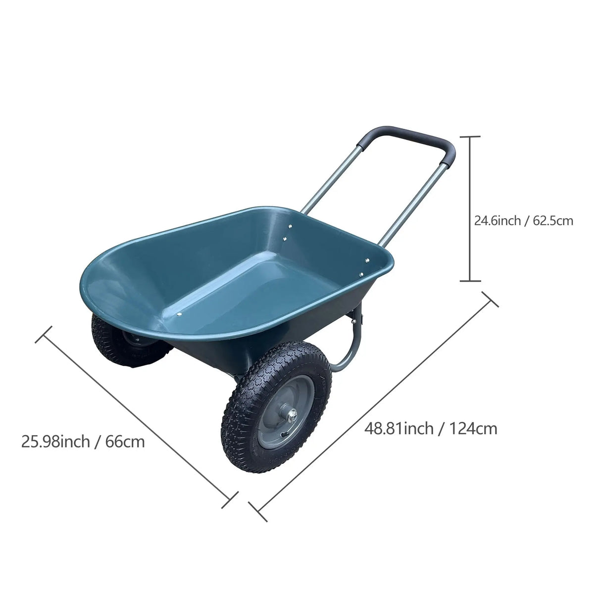 Garden Wheelbarrow Cart Heavy-Duty Utility with Dual or Four Wheels Built-in Stand