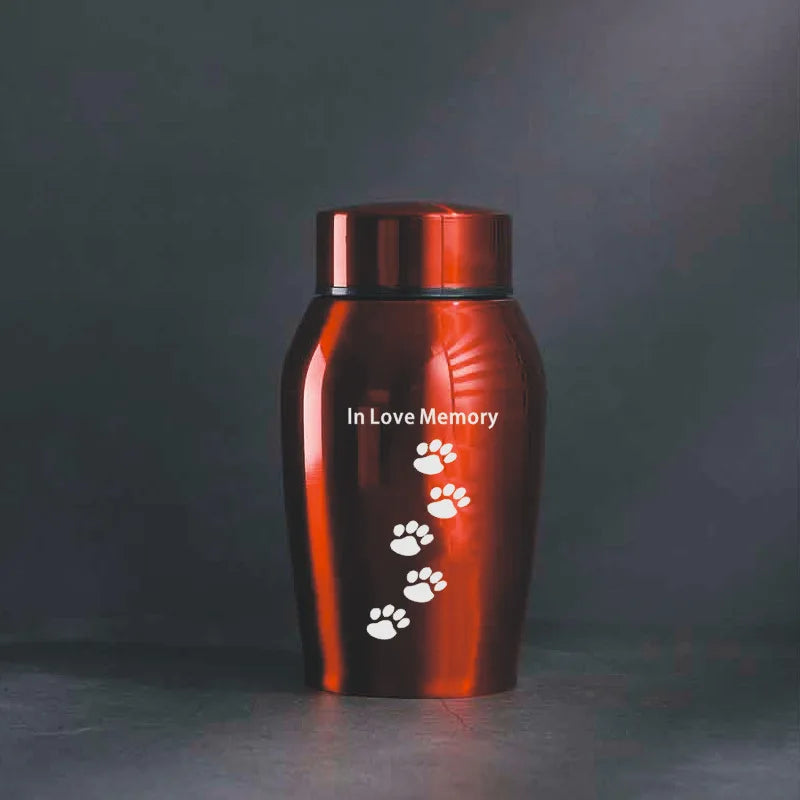 Multi-colored Stainless Steel Dog Urns Dog Cat Bird Mouse Cremation Ashes Urn.