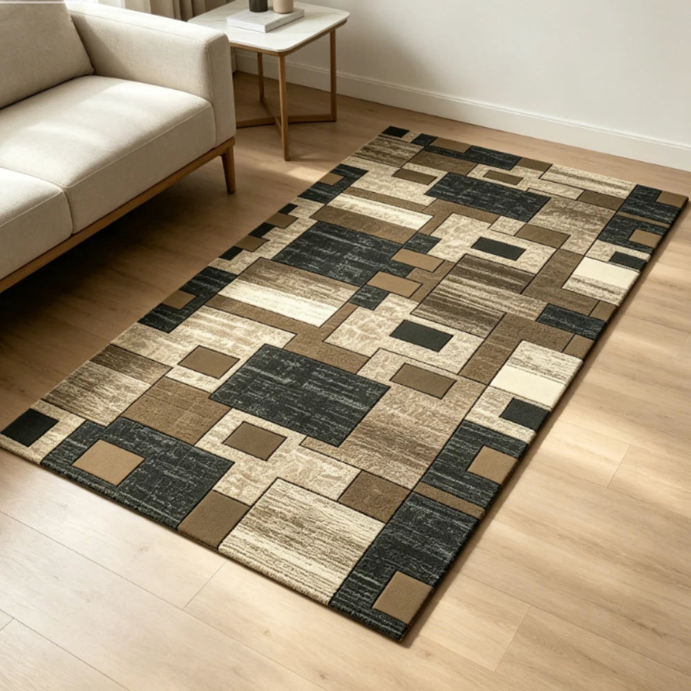 Geometric floor rug