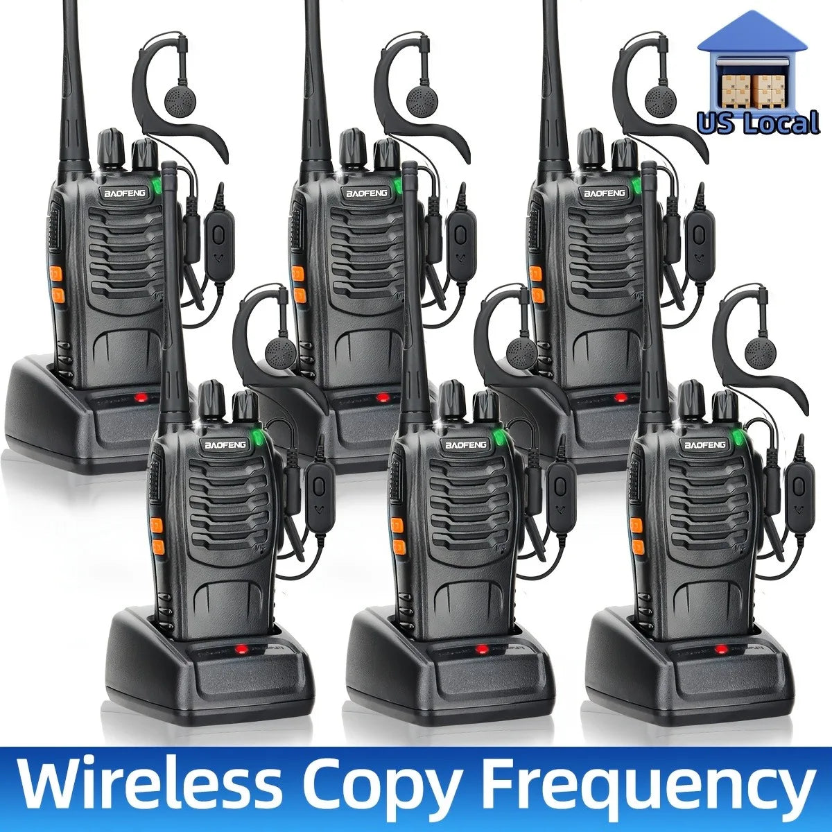 Baofeng 6/8Pcs BF 888S Walkie Talkie UHF 400 470MHz Long Range Two Way Ham Radios Transceiver .