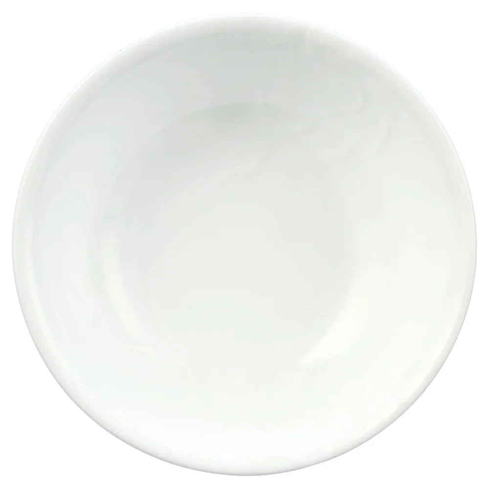 Madeline Embossed White Soup Cereal Bowls Lightweight Microwave Dishwasher Safe Triple Layer Strong Chip Crack Resistant