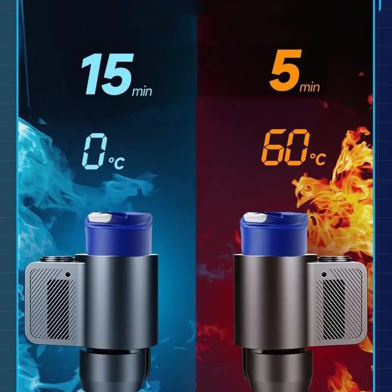Car Cooling And Heating Cup Holder With Coffee Cup 2 In 1 12V 36W Intelligent Auto Heater Cooling Travel Mug .