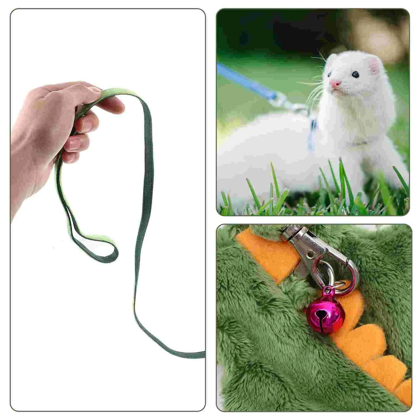 Cartoon Dragon Design Pet Harness Adjustable Small Pets .Ferret Leash Collars