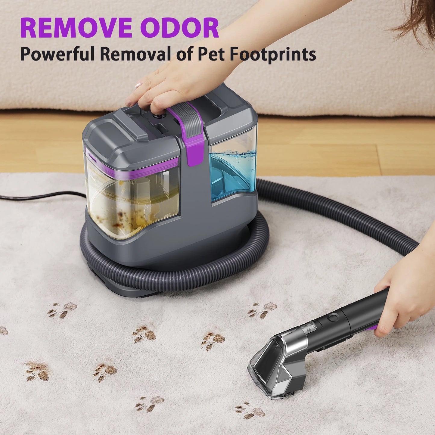 .Portable Carpet & Upholstery Cleaner Machine, 15Kpa 13.5ft Corded Spot Cleaner.