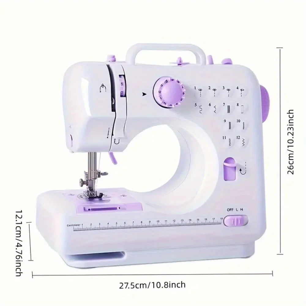 Electric Sewing Machine with Extension Table, Foot Pedal, Light,  12 Built-in Stitches and 2 Speeds