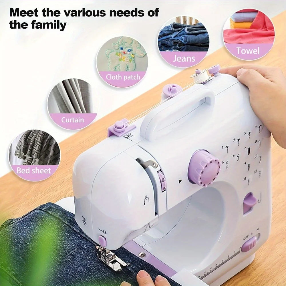 Electric Sewing Machine with Extension Table, Foot Pedal, Light,  12 Built-in Stitches and 2 Speeds