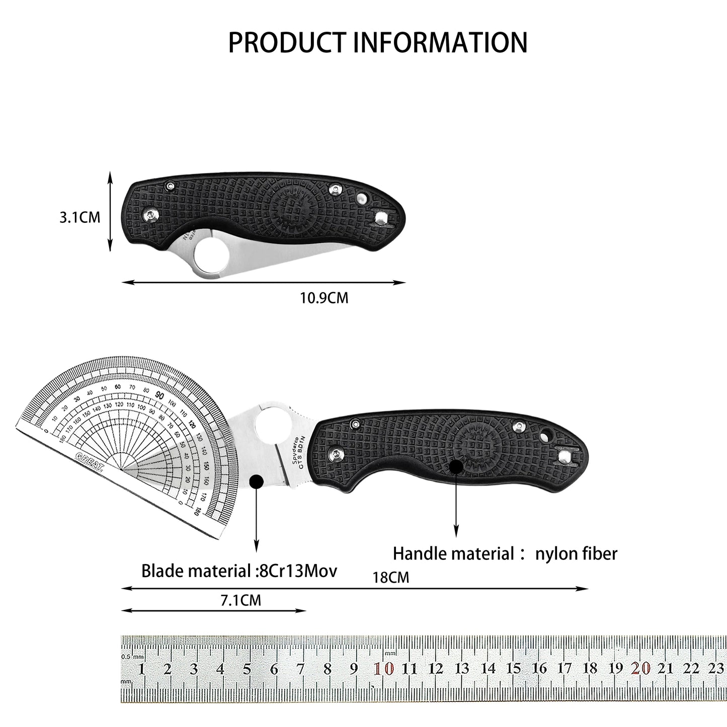 Outdoor folding knife, small straight knife .