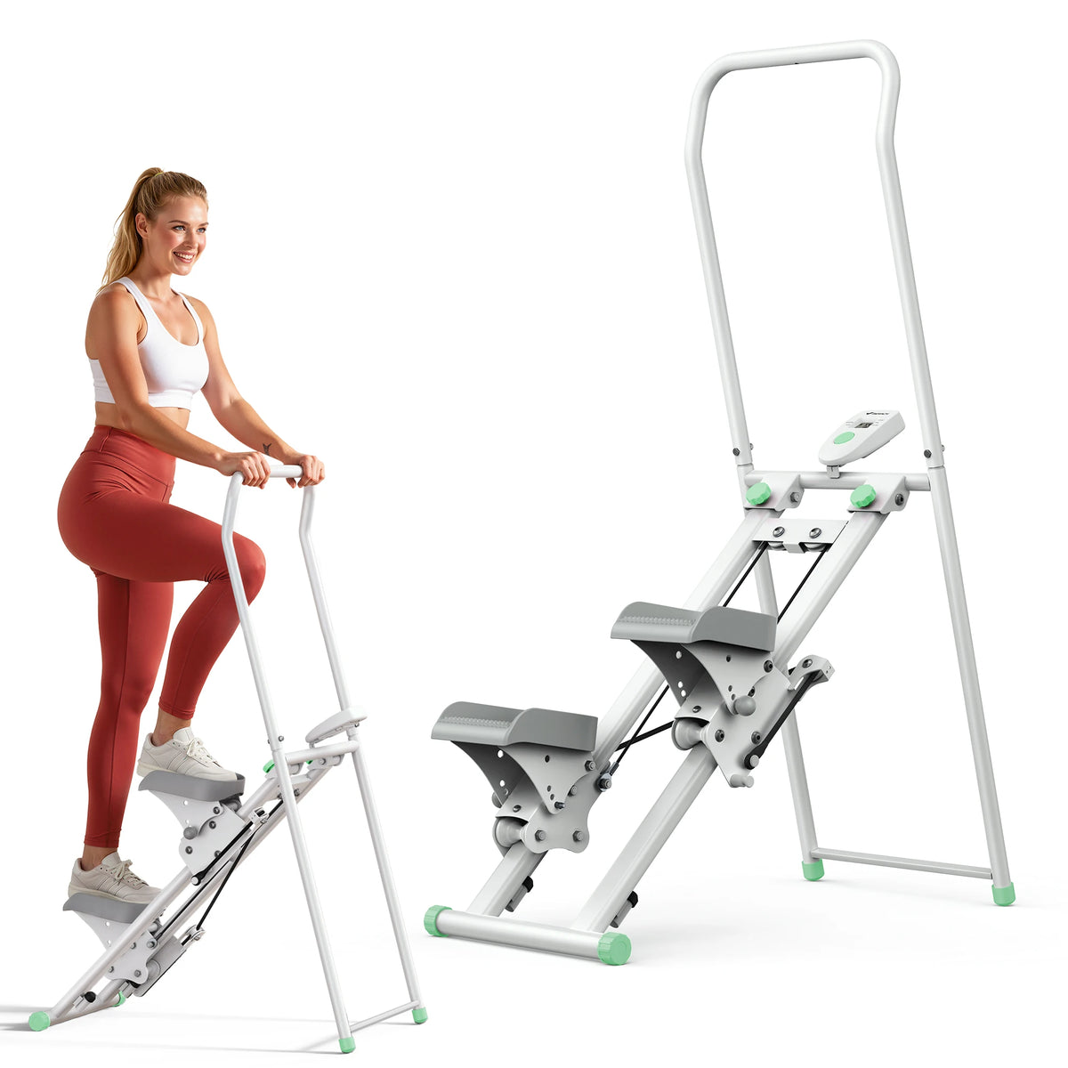 MERACH Stair Stepper with Handlebar for Home Use Foldable Low Impact Stair Climber Machine 300 lbs Capacity.