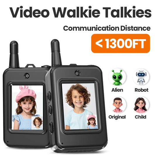 2 Pack Video Walkie Talkies, Rechargeable Handheld Video Intercom