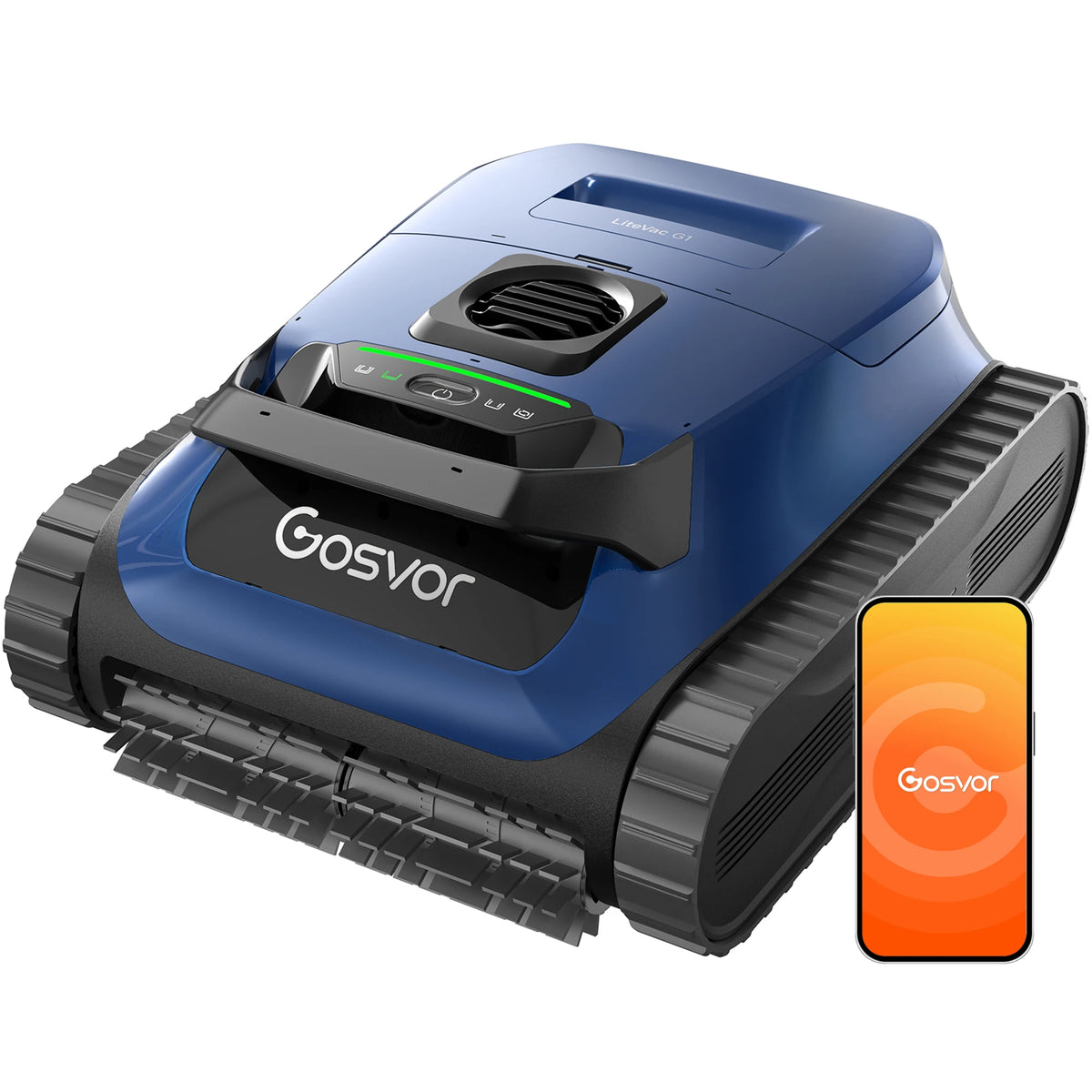 (2026 Upgrade) Gosvor Pool Vacuum LiteVac G1, Wall & Waterline & Shallow Area Cleaning, Up to 200-Min Runtime, Ultra-fine Filter, 15.2 lbs, Smart Navigation & App, for Pools up to 2153 sq.ft,