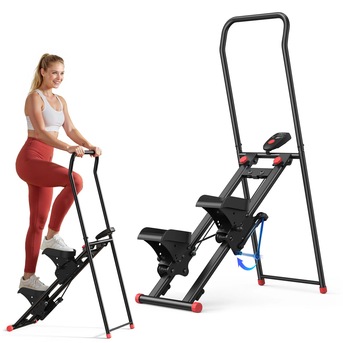 MERACH Stair Stepper with Handlebar for Home Use Foldable Low Impact Stair Climber Machine 300 lbs Capacity.