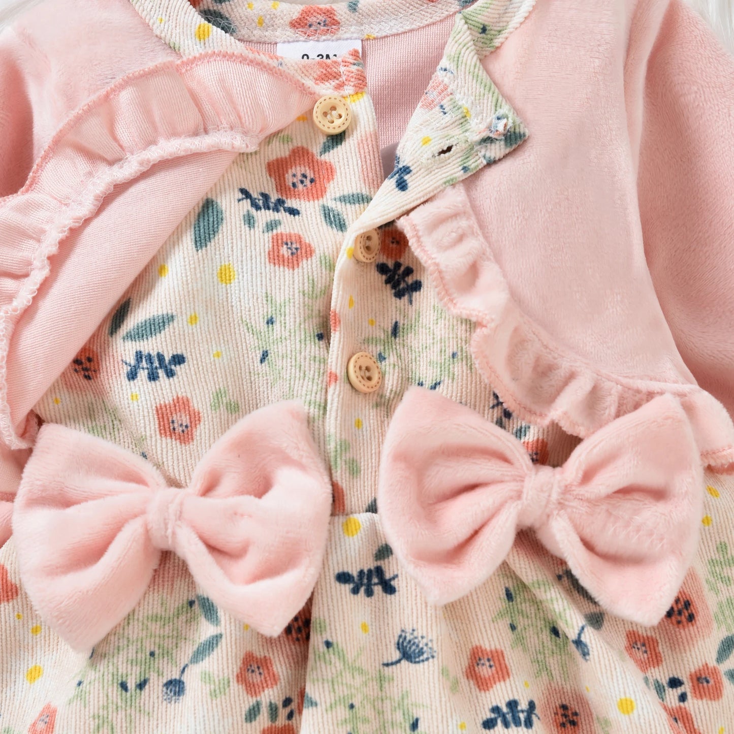 Princess Infant Baby Girls Bodysuit Dress Flowers  Headband