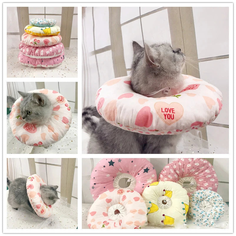 New Pet Cat Dogs Health Recovery Elizabethan Cotton Filling Collar Protective Medical Cone E