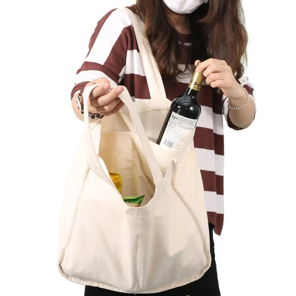 100% Cotton Supermarket Shopping Bag Reusable Grocery Shopping Bags Large Heavy Duty Canvas Grocery Tote Bags