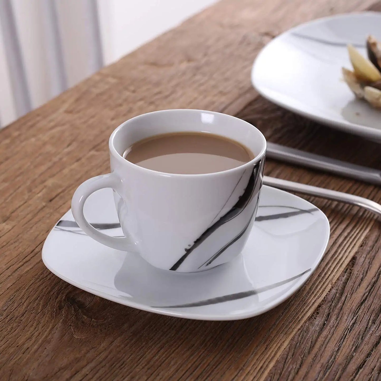 . 30/60-Piece Porcelain China Ceramic Dinner Set with Cups Saucers Dessert Plates Soup Plates Dinner Plates Set