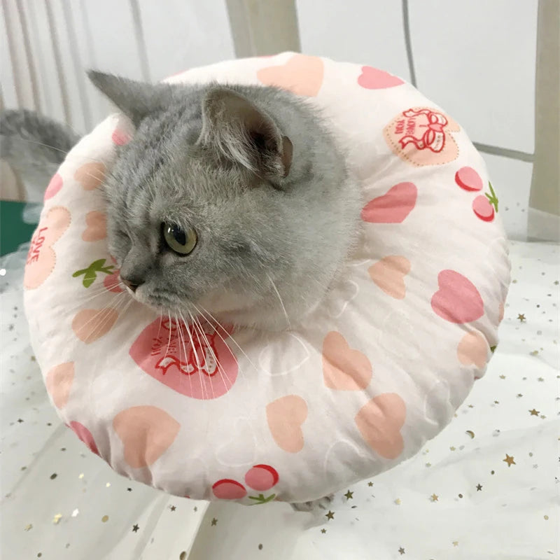 New Pet Cat Dogs Health Recovery Elizabethan Cotton Filling Collar Protective Medical Cone E
