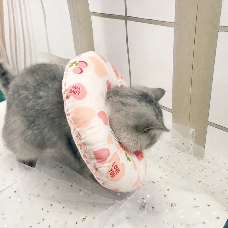 New Pet Cat Dogs Health Recovery Elizabethan Cotton Filling Collar Protective Medical Cone E