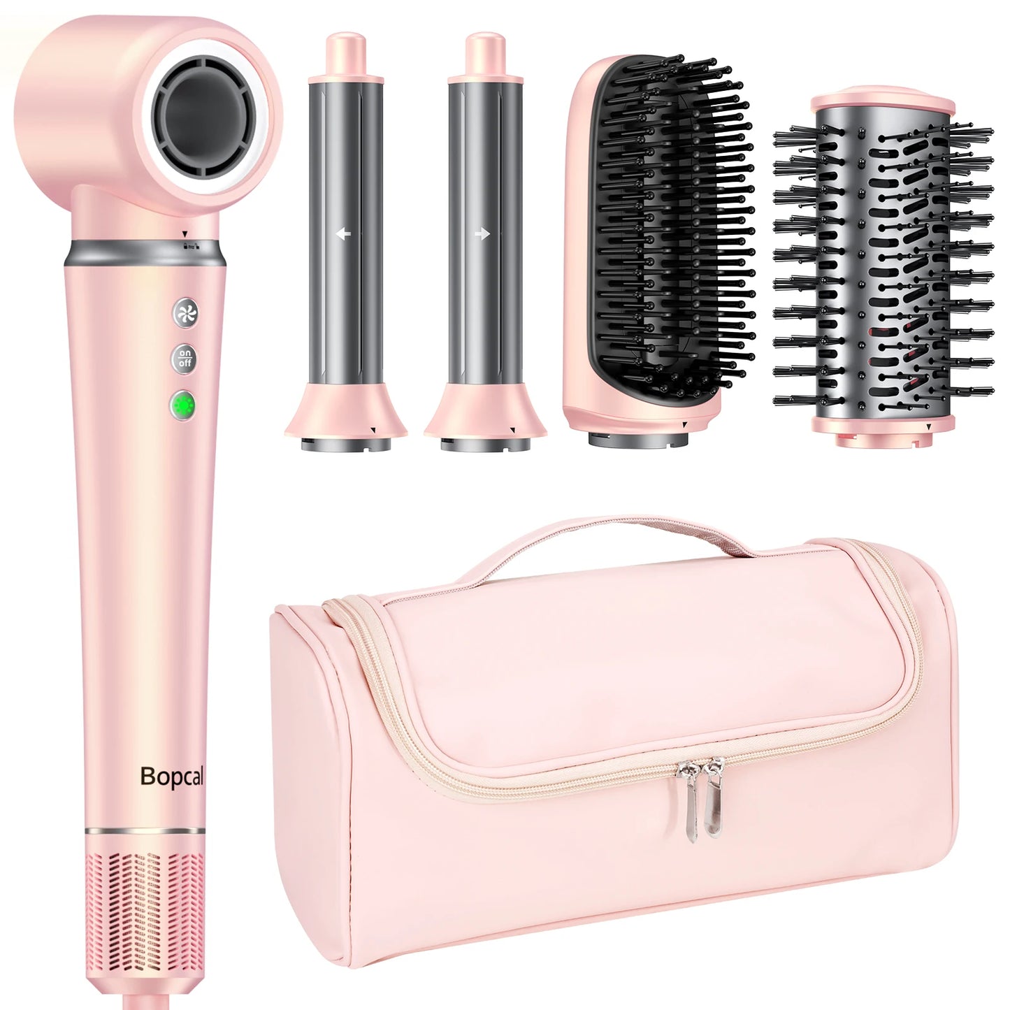 5 in 1 High-Speed Hot Air Styler Frizz-Free Fast Drying No Heat Damage Hair  with Travel Bag