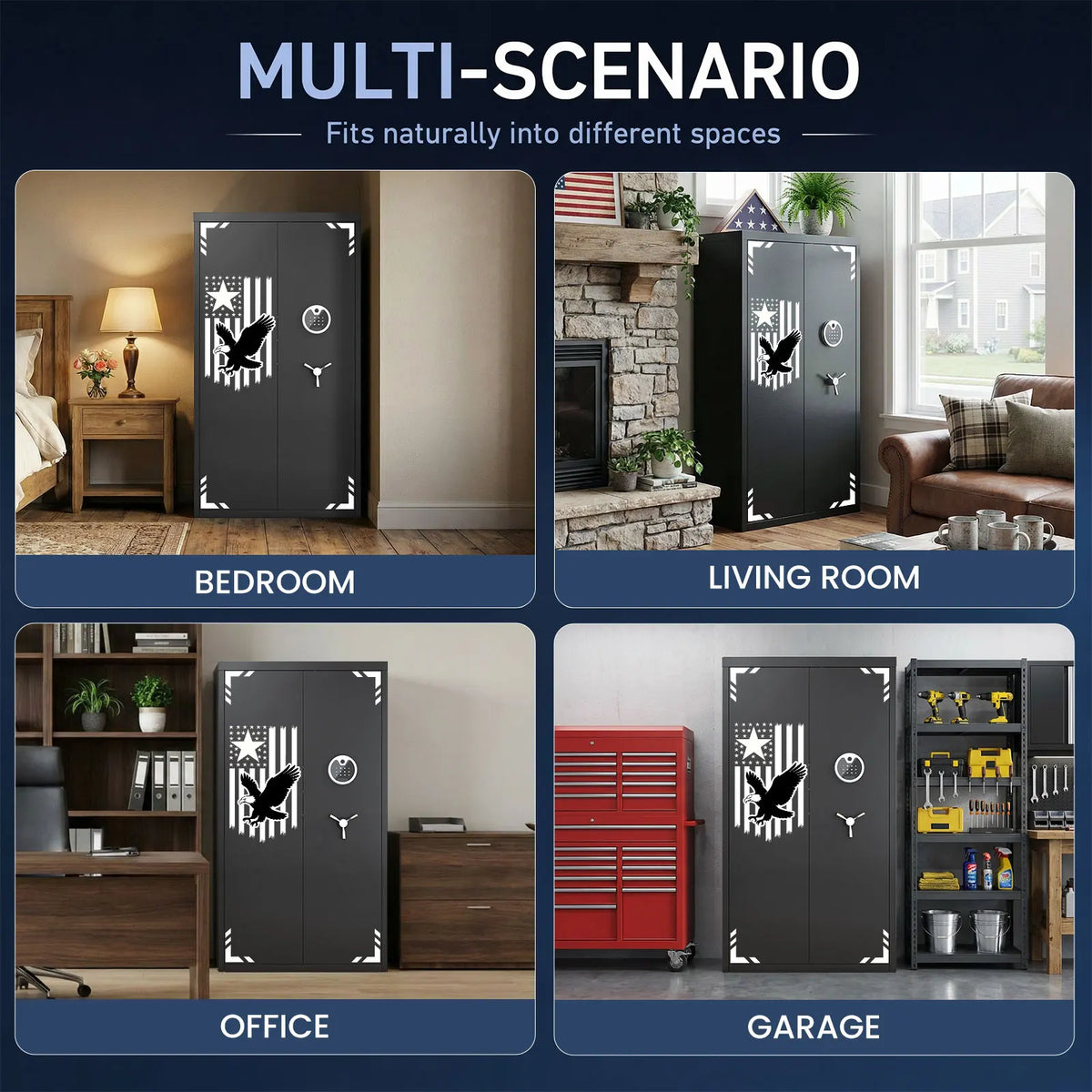 35-40 Large Unassembled Gun Safe for Rifles and Pistols, Biometric Fingerprint Gun Safe with LCD Keypad
