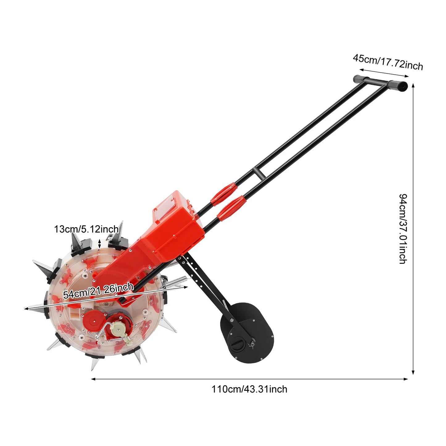 Hand-Push Seeder 10-Hole Garden Seeder Metal .