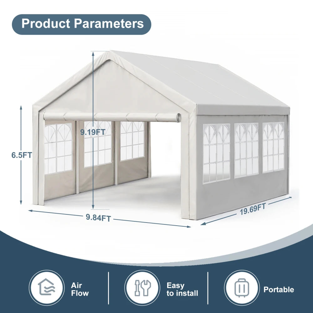 10'x20' Heavy Duty Waterproof Anti-UV  Outdoor Gazebo With Removable Sidewalls .