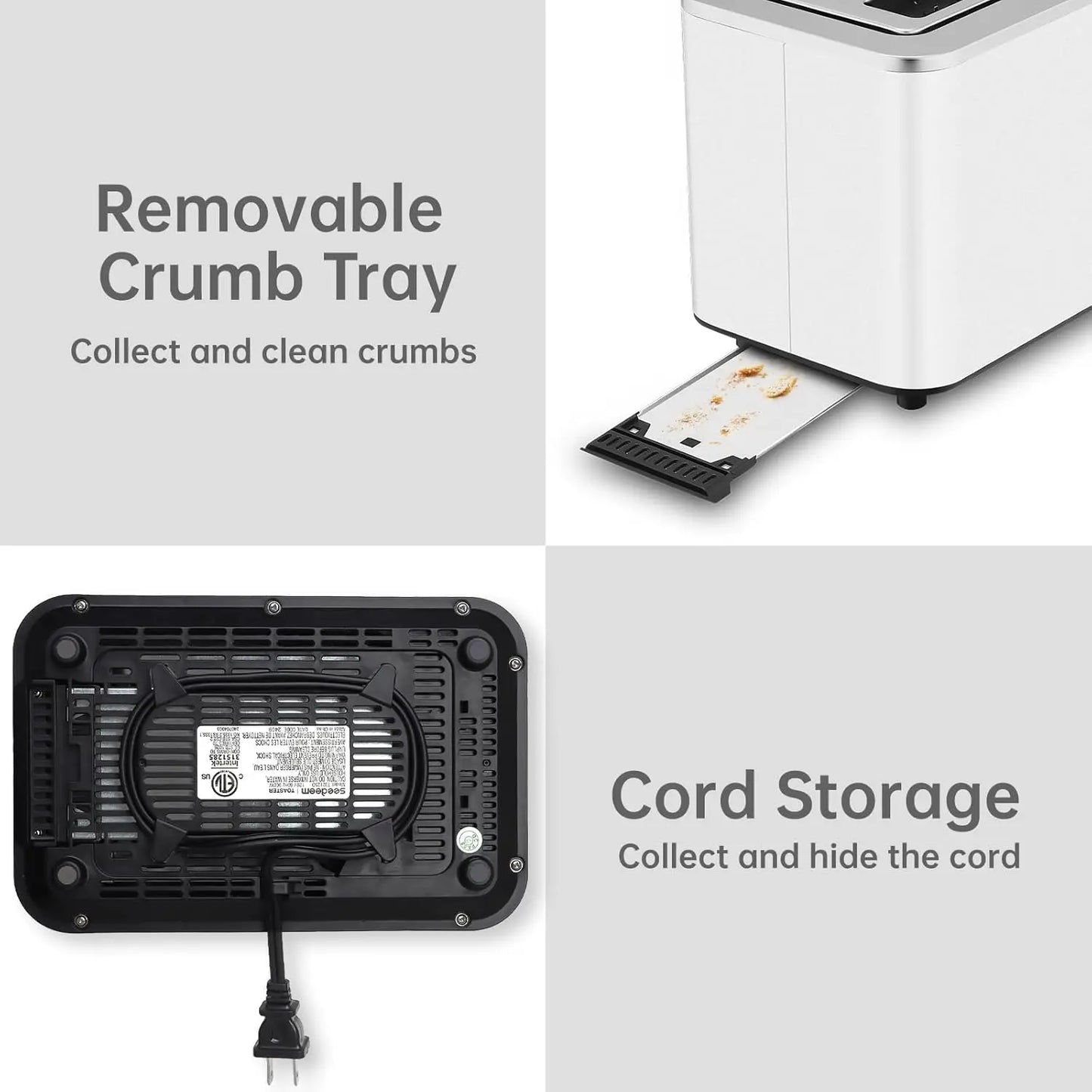 Toaster 2 Slice, Touch Control Screen, Smart Stainless Toaster, 6 Shade Setting, 6 Bread Selection, Countdown, Removable Crumb Tray, .