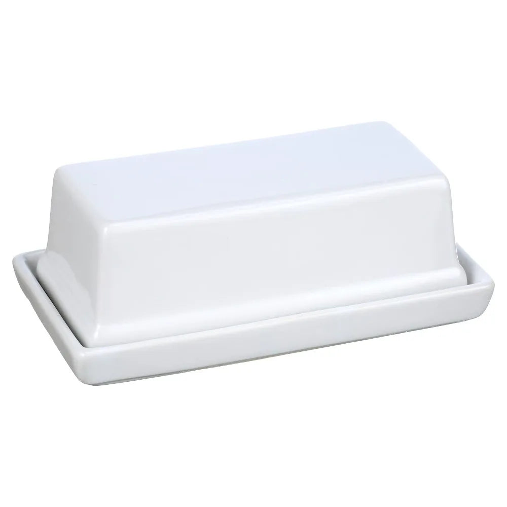 Mainstays Stoneware Butter Dish with Lid, . White