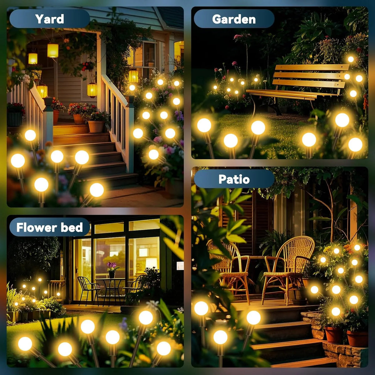 19.05ft Warm White USB- Curtain Lights with 8 Lighting  Garden Lights.