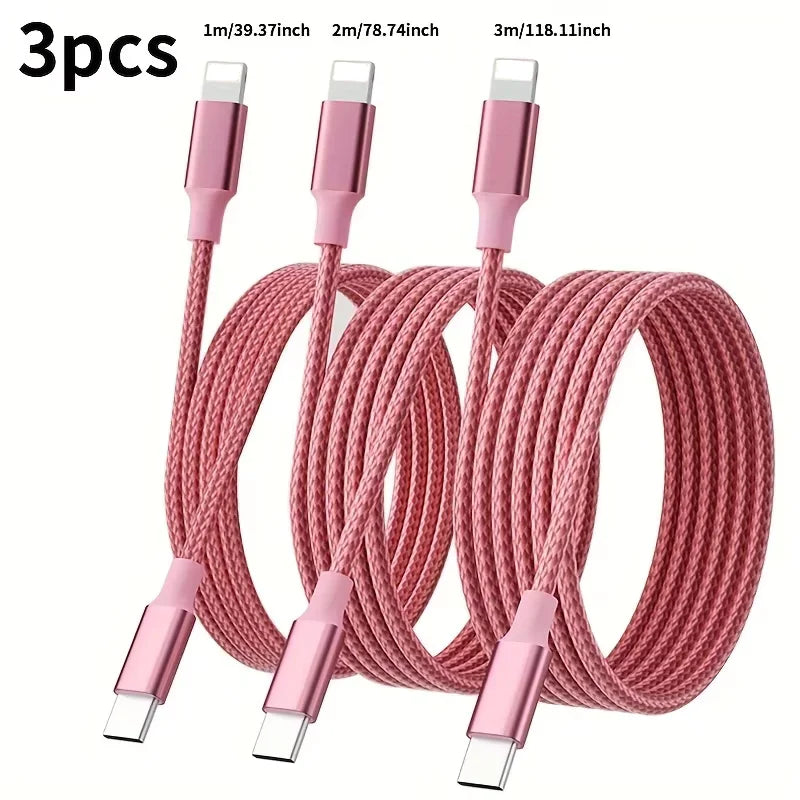 MFi Certification 3PCS Type-C To Lightning Cable Fast Charging Suitable For IPhone Charger USB Type C