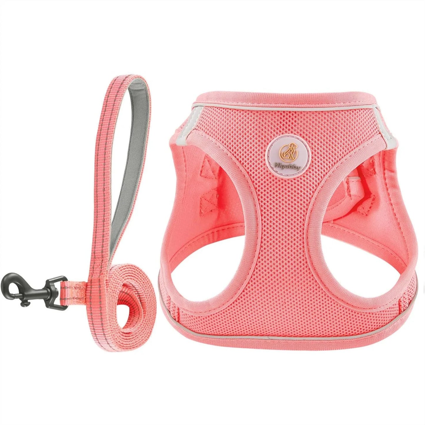 No Pull Dog Harness and Leash Set, Soft Mesh Vest for Small Medium Dogs Cats, Reflective Breathable Step .