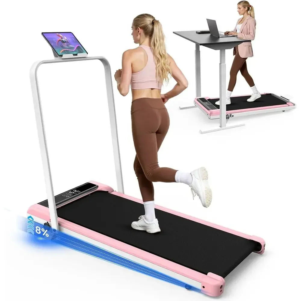 Dual-Function Treadmill with Adjustable Incline, Ultra-Quiet 3.5 HP.