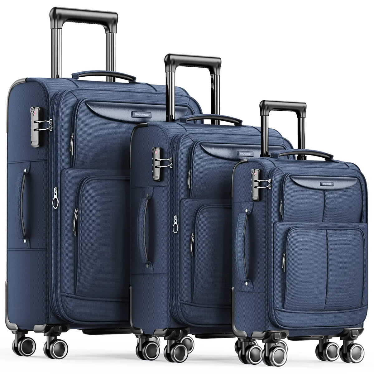 Luggage Sets 3 Piece Softside Expandable Durable Suitcase Sets |.