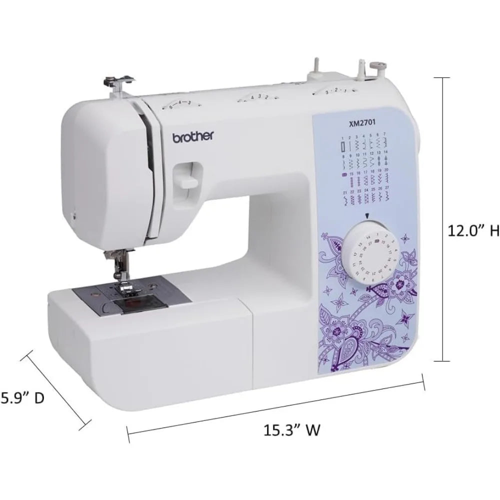 Brother Sewing Machine, XM2701, Lightweight Machine with 27 Stitches, 6 Included Sewing Feet