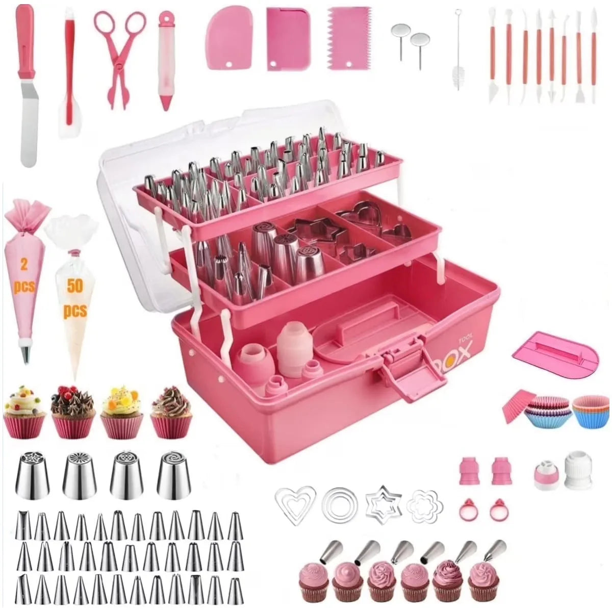 236Pcs Cake Decorating Tools Piping Bags and Tips Set  for Beginners,