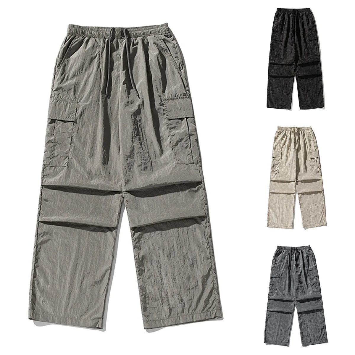 Oversized Carga Parachute Pants Men Y2k Hip Hop Streetwear Vintage Wide Leg Jaggers Baggy Casual Sweatpants.