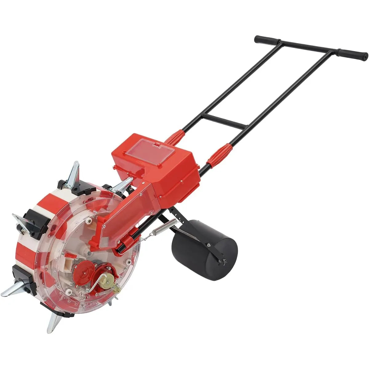 Seed Spreader, Manual Push Seeder with 7 Row 9 Inch Fixed Spacing,.