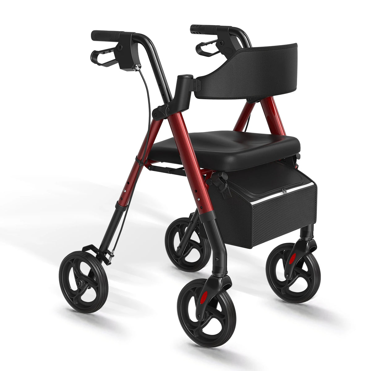Rollator Walkers For Seniors, Foldable Walker With Seat,. Durable Aluminum, 8" Big Wheels For All
