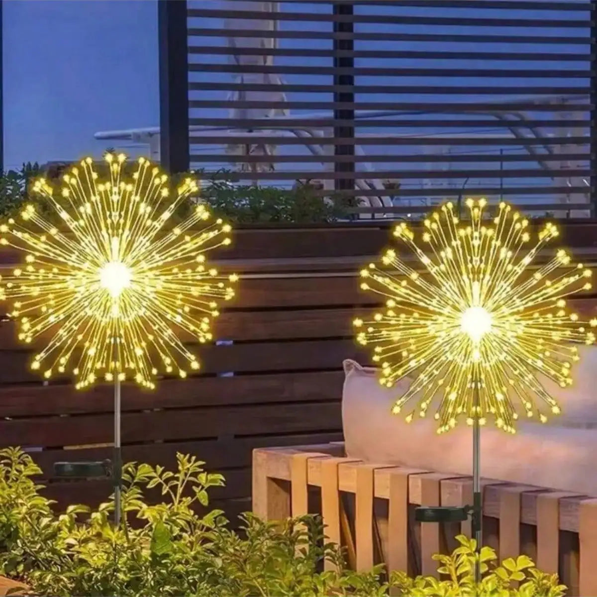 Solar Firework Lights Outdoor 2 Pack, 120LED Solar Starburst Garden Lights .