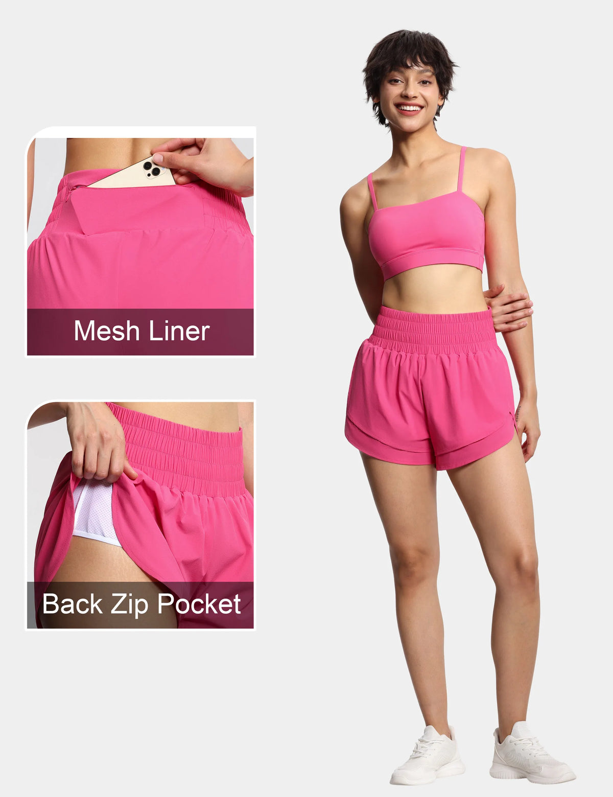 THE GYM PEOPLE Women's High Waisted Workout Shorts.