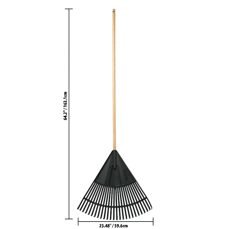 24-inch Wood and Poly Leaf Rake