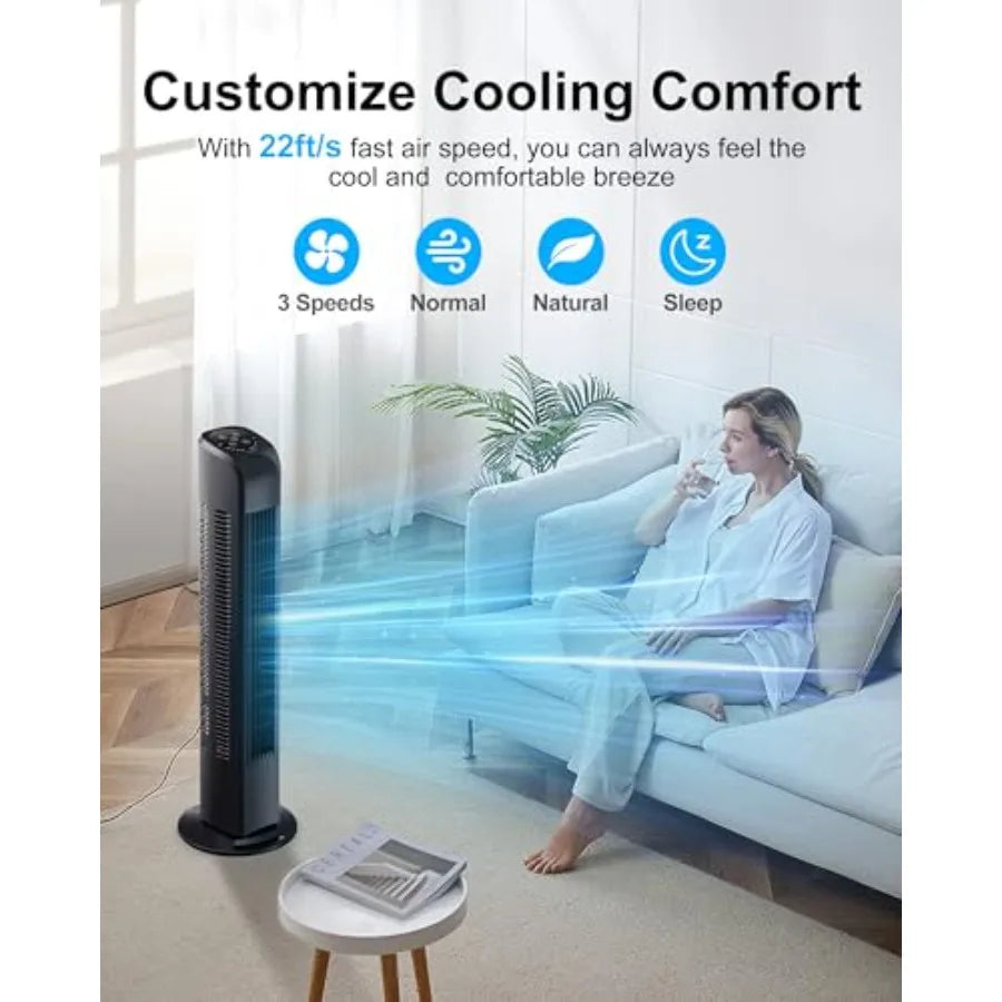 Oscillating Tower Fan with Remote